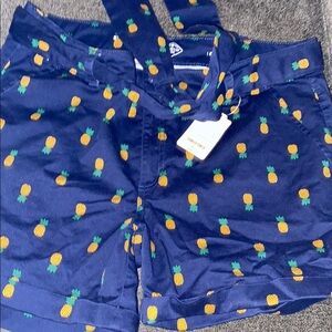 St. John's Bay Blue Pineapple Print Women's Cargo Shorts